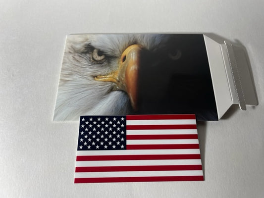 2 1/4" x 4 1/4" American Flag Sticker Forward