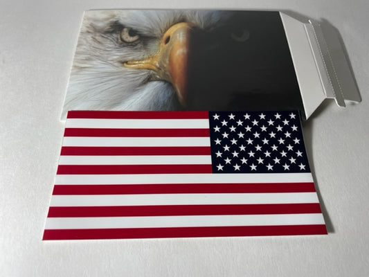 3" x 5 3/4" American Flag Sticker Reverse