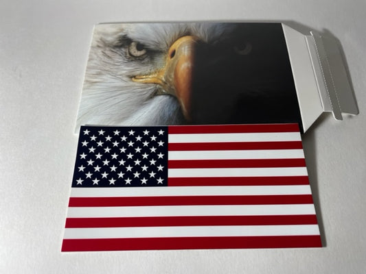 3" x 5 3/4" American Flag Sticker Forward